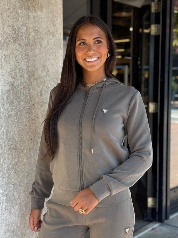 Guess Active - Olympe Full Zip Hoodie Sweatshirt - Groen