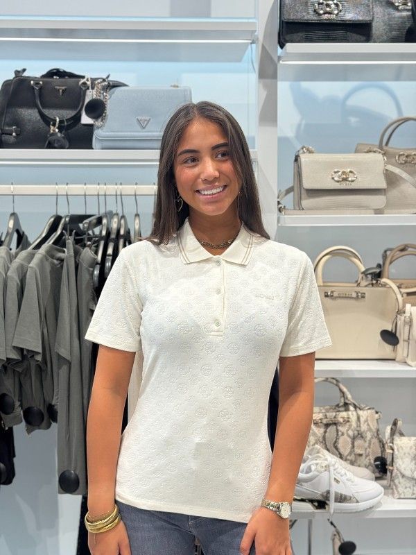 Guess Active - Peony Aop Ss Polo - Wit