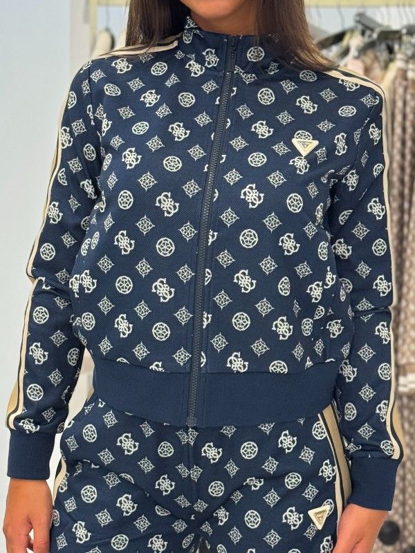 Guess Active - Peony Taped Fullzip Sweatshirt - Blauw