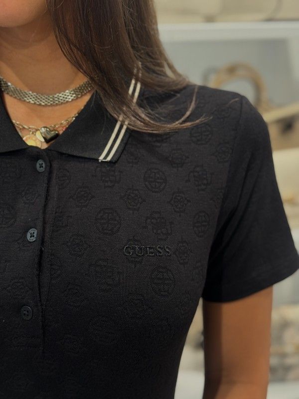 Guess Active - Peony Aop Ss Polo - Zwart