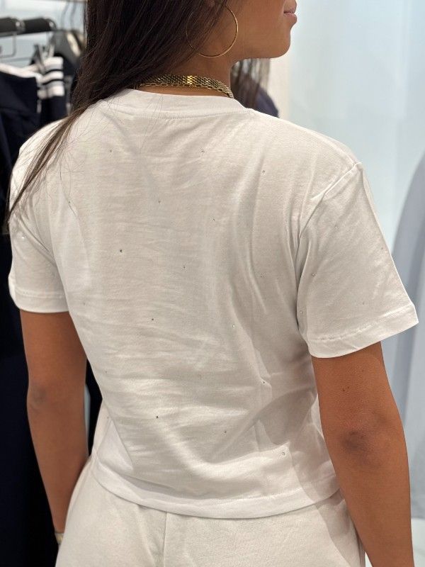 Guess Active - Primula Rhinestones Boxy Tee - Wit