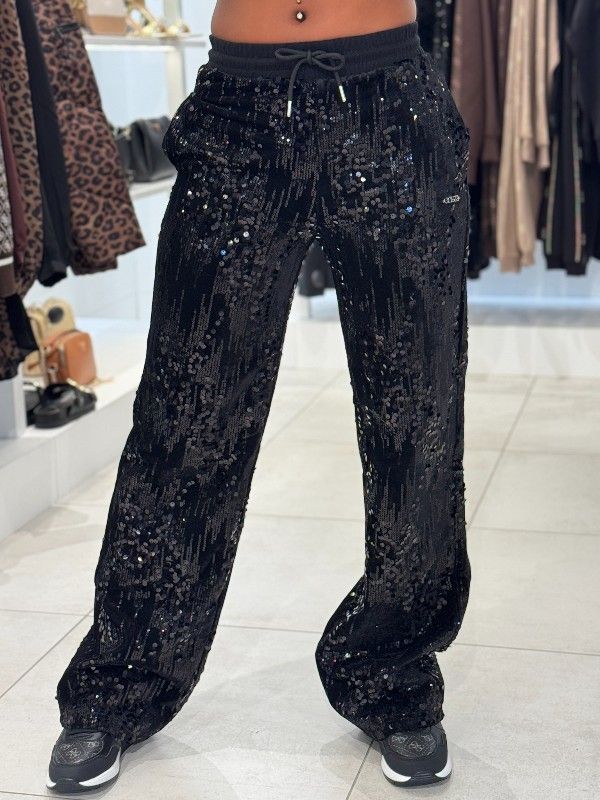 Guess Active - Sequins Wide Leg Pants - Zwart