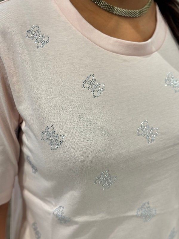 Guess Active - Silvy 4G Ss Cn T-shirt - Roze