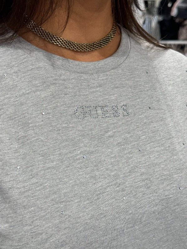 Guess Active - Rhinestones Ss Shirt - Grijs