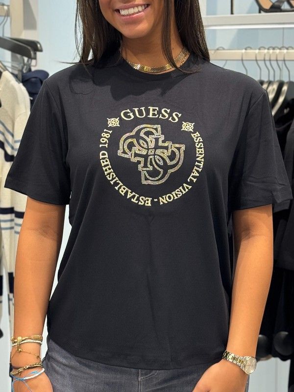 Guess Active - Carla Ss Boxy Tee - Zwart