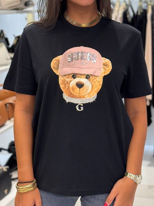 Guess Active - Teddy Bear Hat SS T-shirt - Zwart