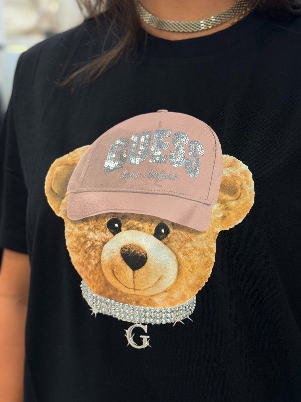 Guess Active - Teddy Bear Hat SS T-shirt - Zwart