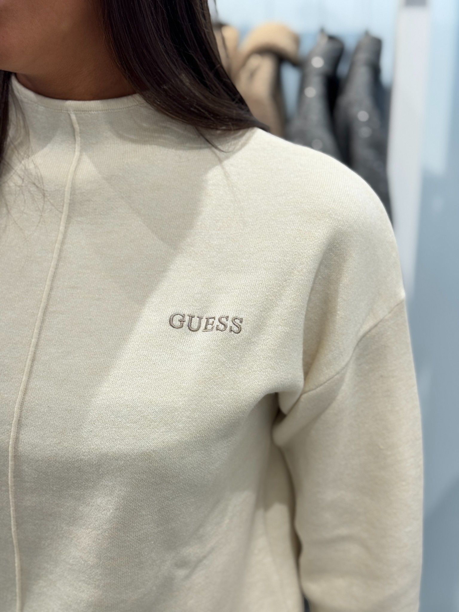 Guess Active - Ursula High Neck Sweatshirt - Beige