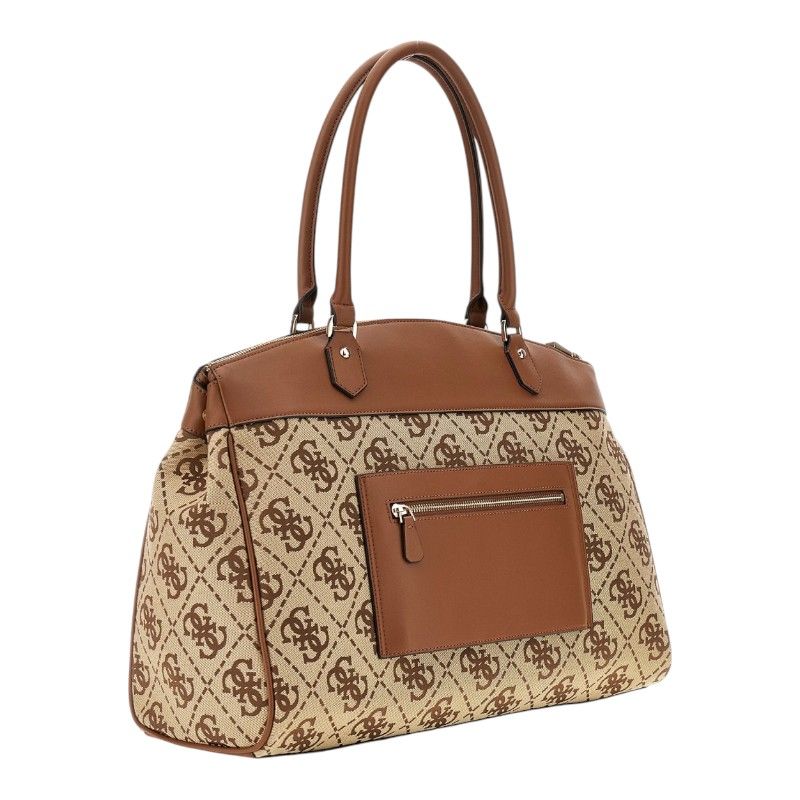Guess - Audrey Logo Deluxe Dome Tote - Cognac