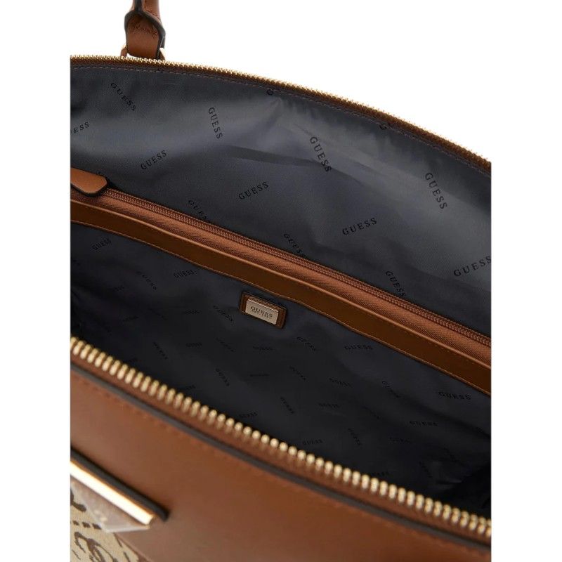 Guess - Audrey Logo Deluxe Dome Tote - Cognac