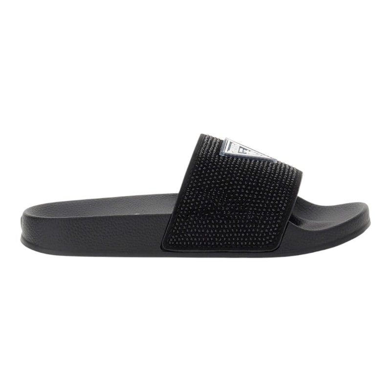 Guess - Beach Slippers W / Rhinestones - Zwart
