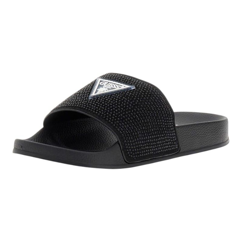 Guess - Beach Slippers W / Rhinestones - Zwart