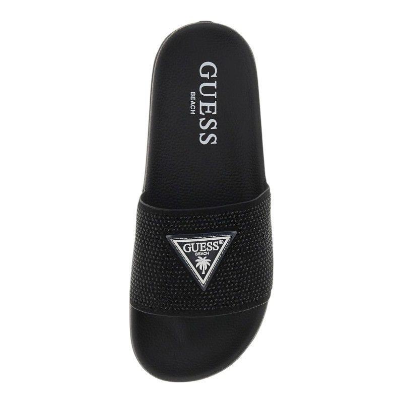 Guess - Beach Slippers W / Rhinestones - Zwart