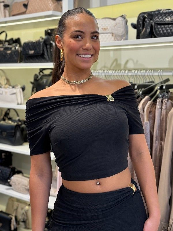 Guess - Brigitte Off Shoulder Top - Zwart