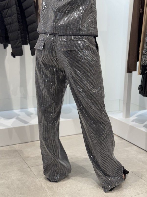 Guess - Cassia Cargo Sequins Pants - Zilver