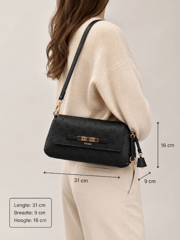 Guess - Carmella Crossbody Flap - Zwart