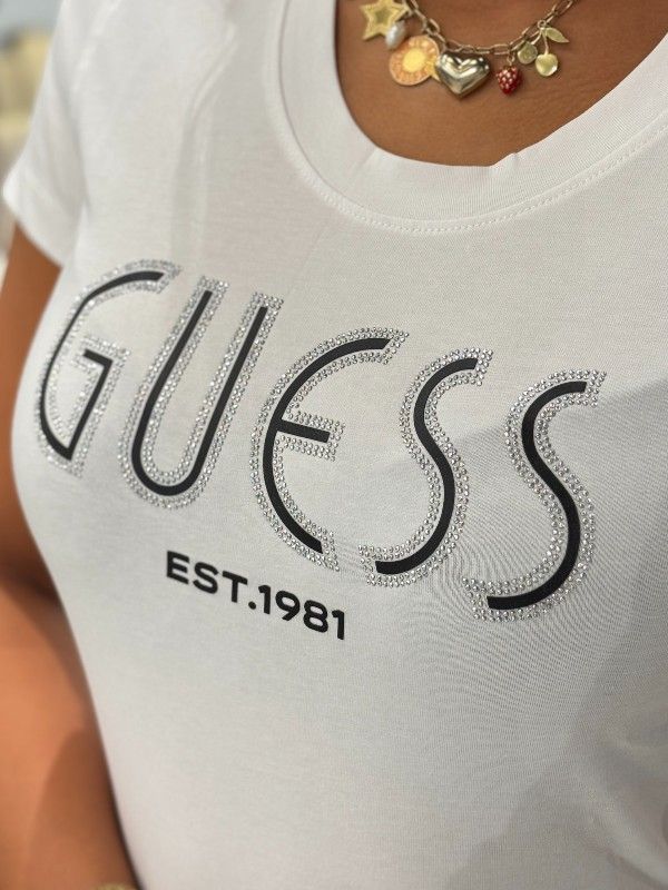 Guess - Cn Ss Guess Logo Tee - Wit