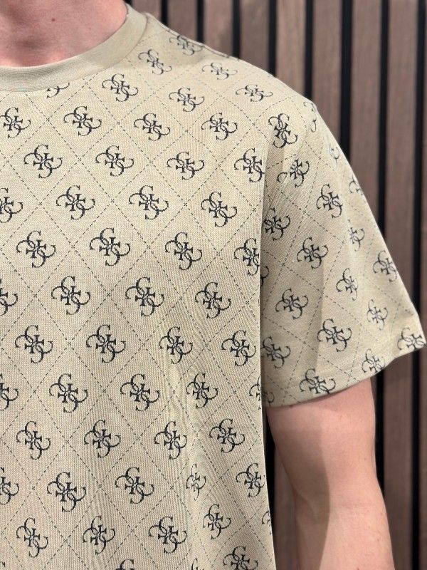 Guess - Cn Ss Jacquard 4G Knit Top - Beige