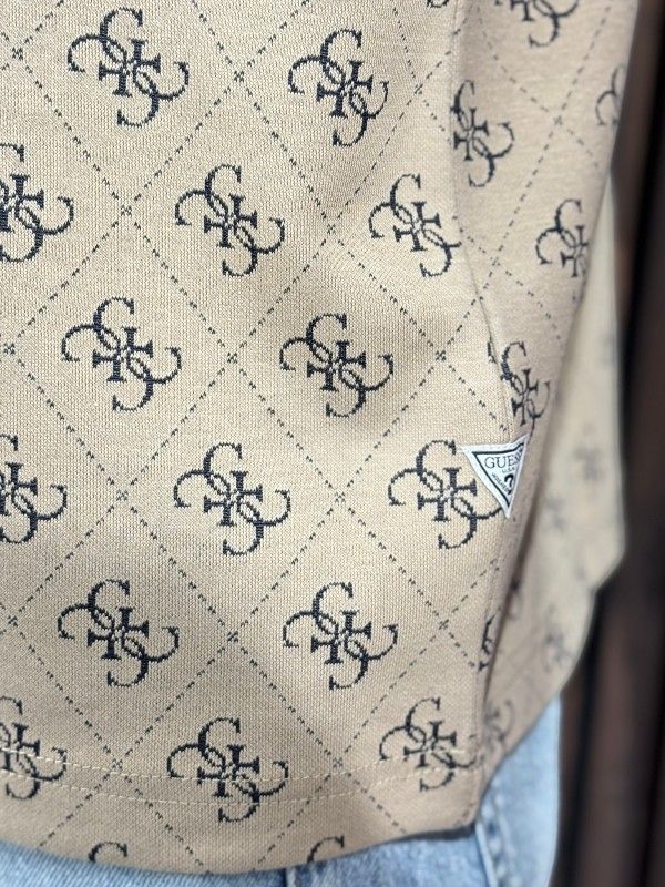Guess - Cn Ss Jacquard 4G Knit Top - Beige