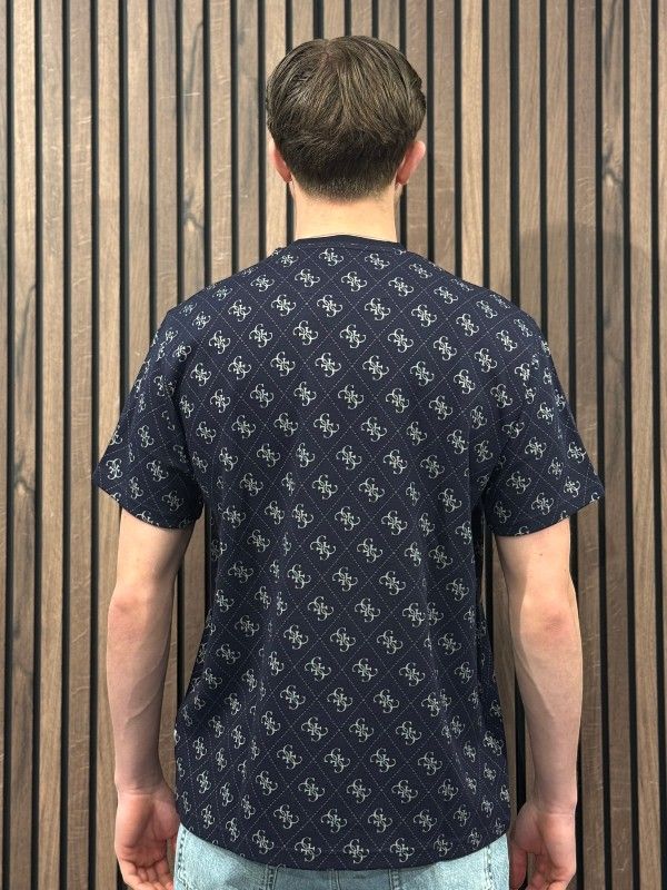 Guess - Cn Ss Jacquard 4G Knit Top - Blauw