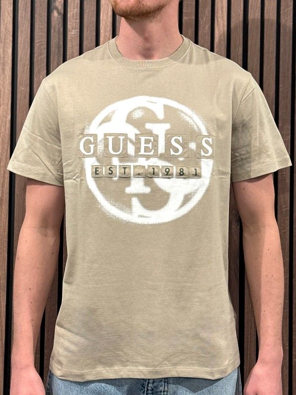 Guess - Cn Ss Patch Logo 4G Tee - Beige