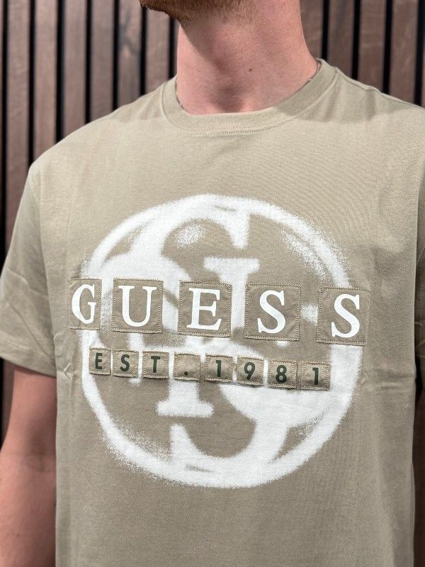Guess - Cn Ss Patch Logo 4G Tee - Beige