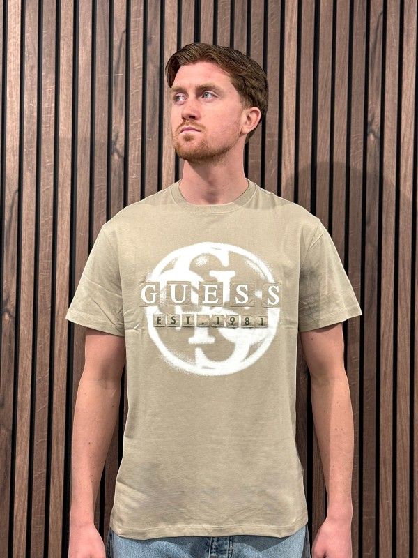 Guess - Cn Ss Patch Logo 4G Tee - Beige
