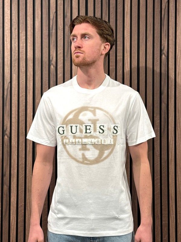 Guess - Cn Ss Patch Logo 4G Tee - Wit