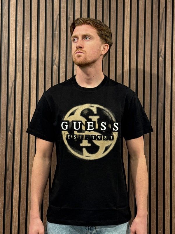 Guess - Cn Ss Patch Logo 4G Tee - Zwart