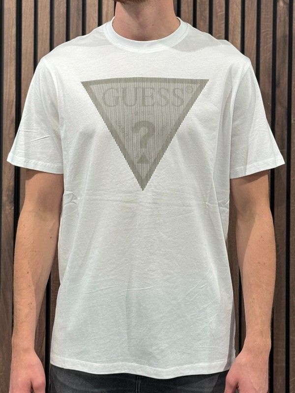 Guess - Cn Ss Triangle Logo Tee - Wit