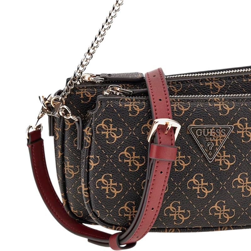 Guess - Noelle Dbl Pouch Crossbody - Bruin