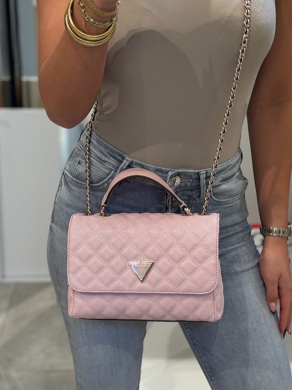 Guess - Giully 2 Cmprtmnt Cnvrtble Flp - Roze