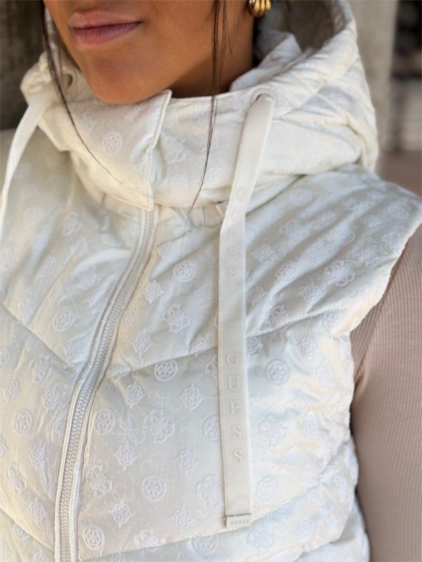 Guess - Daisy Crop Logo Vest - Wit