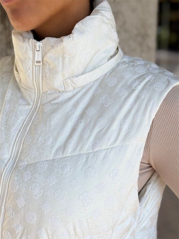 Guess - Daisy Crop Logo Vest - Wit