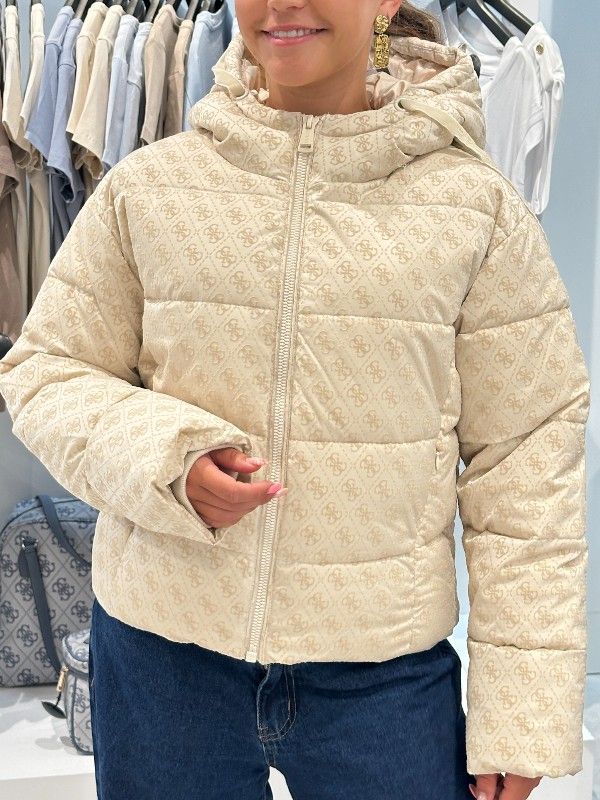 Guess - Daisy Puffer Logo Flock - Beige