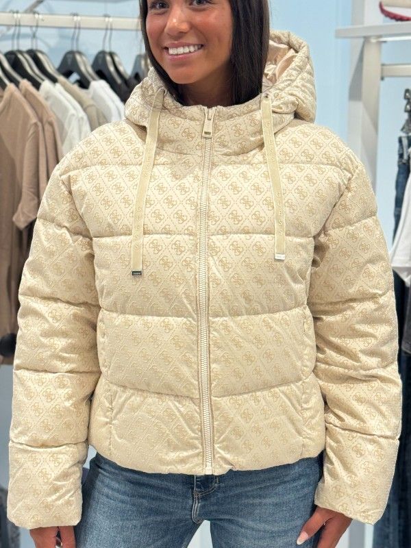 Guess - Daisy Puffer Logo Flock - Beige