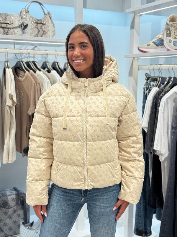 Guess - Daisy Puffer Logo Flock - Beige