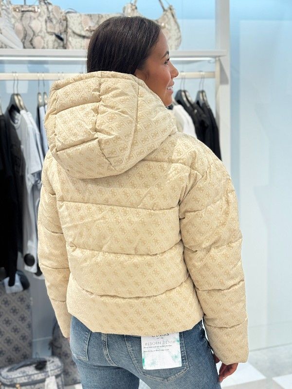 Guess - Daisy Puffer Logo Flock - Beige
