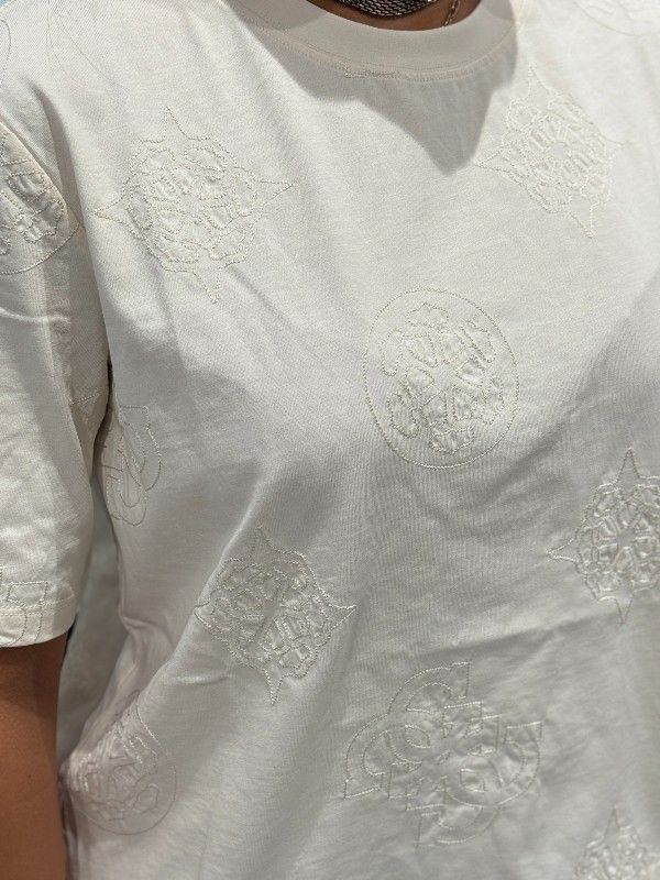 Guess Active - Peony Aop Embroidery Boxy Tee - Beige