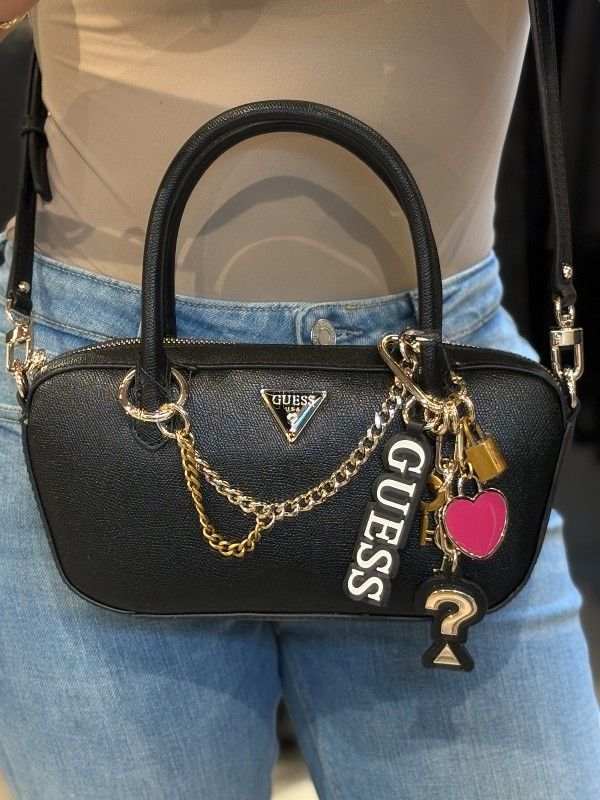 Guess - Davina Small Satchel - Zwart