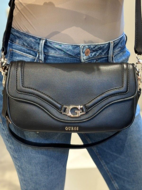 Guess - Dea Flap Shoulder Bag - Zwart