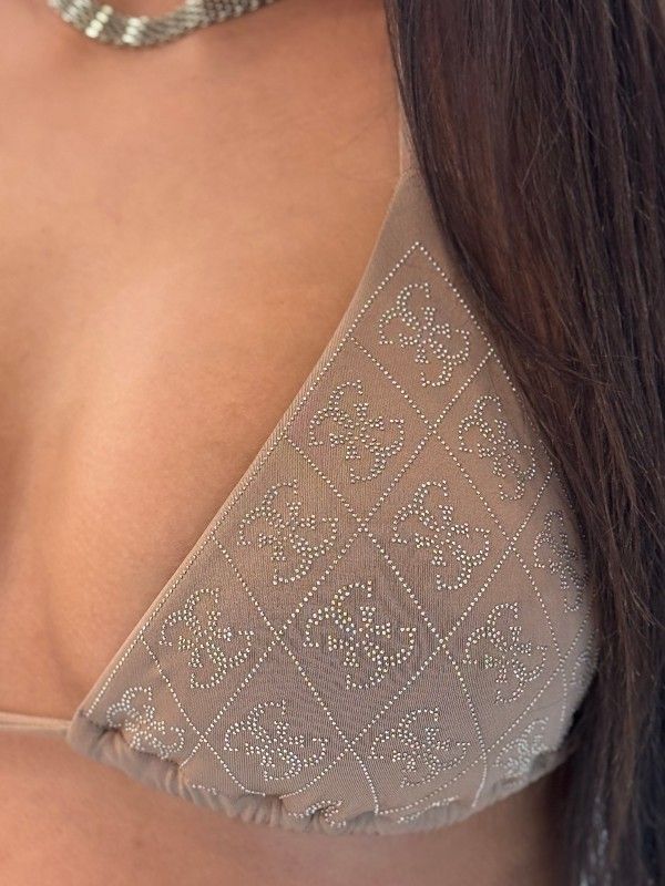 Guess - Diane Rem Padding Triangle Bikini Topje - Bruin