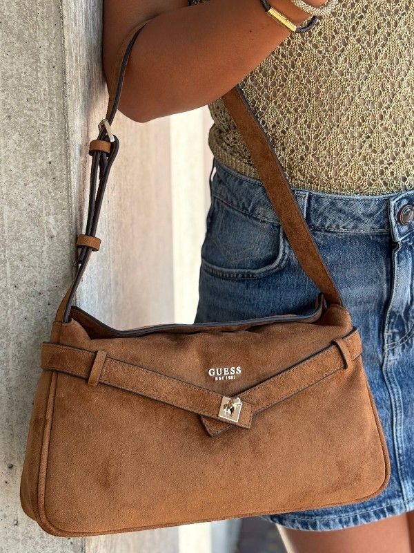Guess - Ella shoulder Bag - Cognac