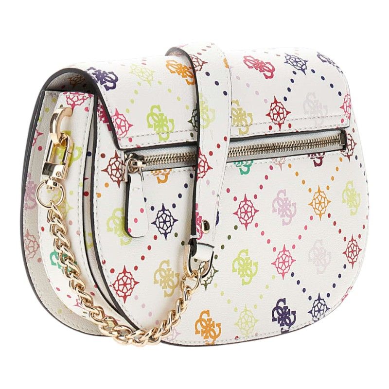 Guess - Emelie Logo Flap Shoulder Bag - Wit