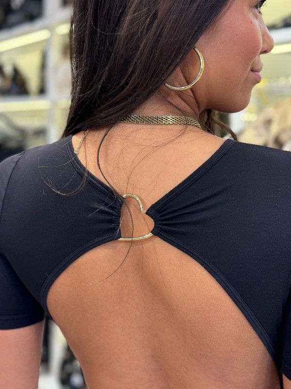 Guess - Eveline Heart Padded Bodysuit - Zwart