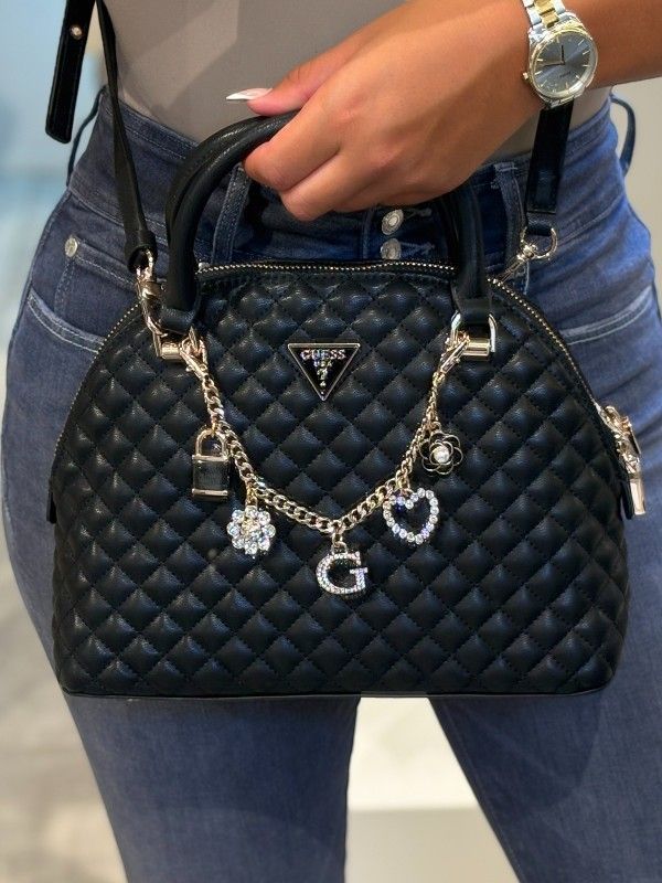 Guess - Everlee Dome Satchel - Zwart