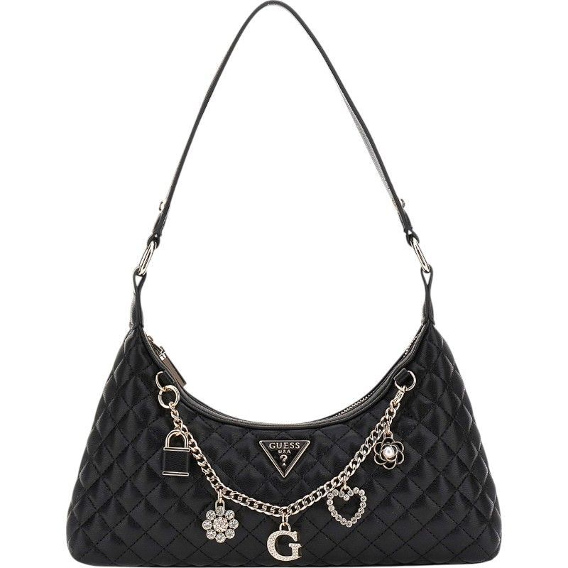 Guess - Everlee Top Zip Shoulder Bag - Zwart
