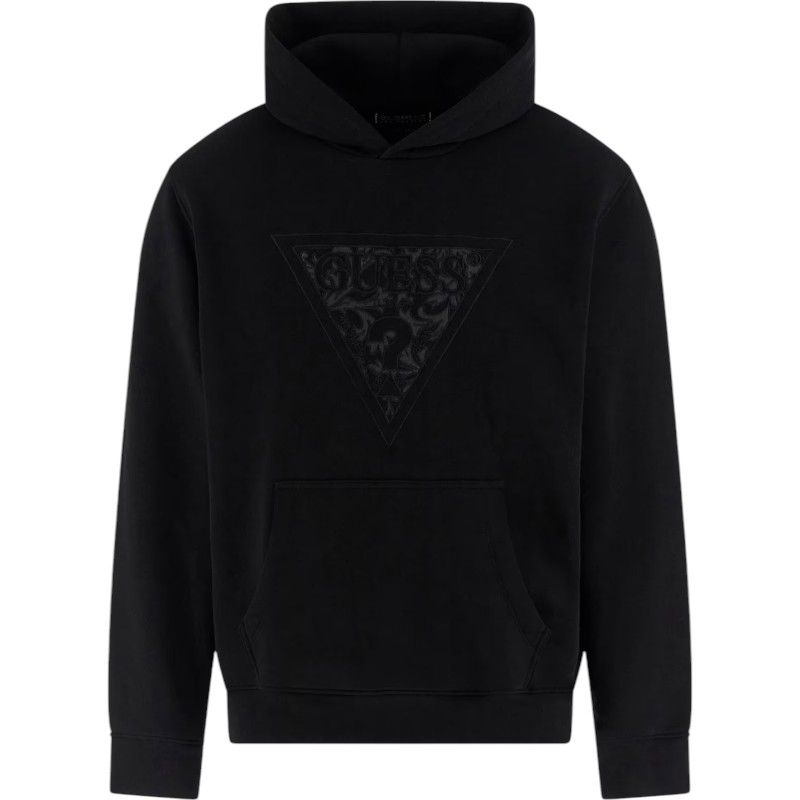 Guess - Embroidered Triangle Hoodie Sw - Zwart