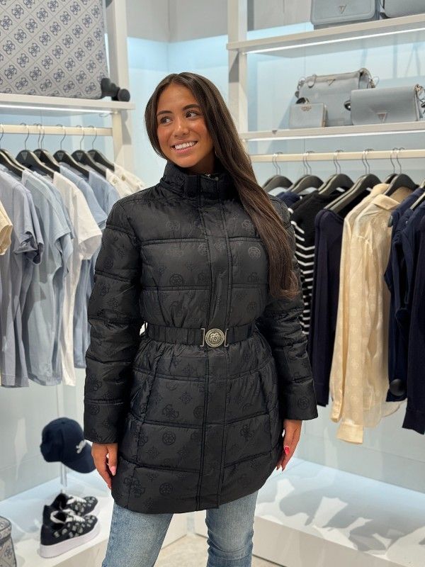 Guess - Imma Logo Midi Puffer - Zwart