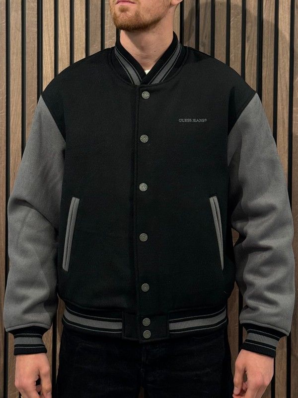 Guess Jeans - GJ Bomber Jacket With Logo Embro - Zwart